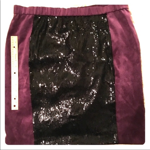 NWOT Mark Zunino sequin and faux suede skirt - Picture 2 of 9